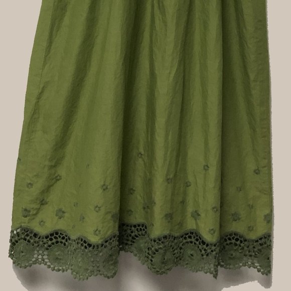 As U Wish Avocado Summer Dress with Crochet and Ruffle Detail - Picture 7 of 13